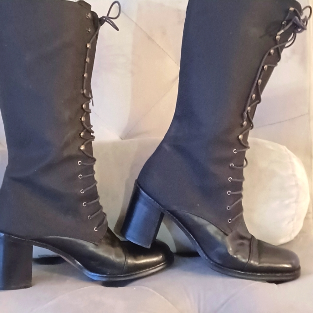 Maschio tall lace boots sz 41 black